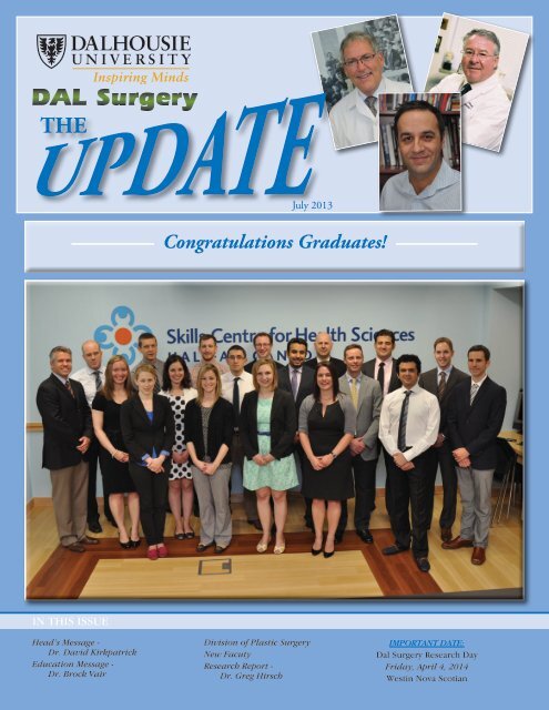 Congratulations Graduates! - Dalhousie Medical School Surgery ...