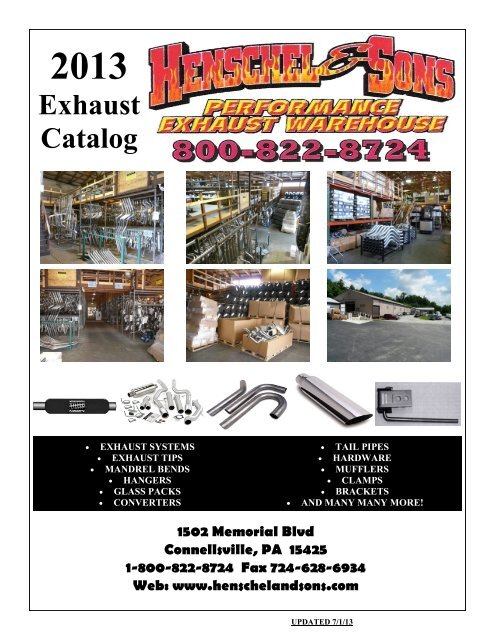 Exhaust Catalog - Henschel & Sons Automotive Equipment