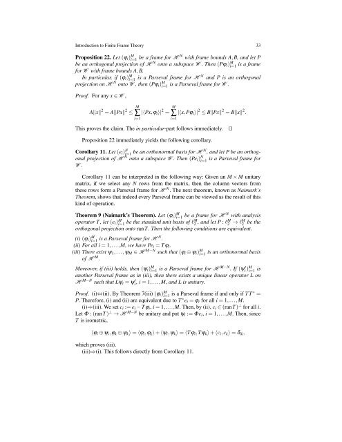 Introduction to Finite Frame Theory - Frame Research Center