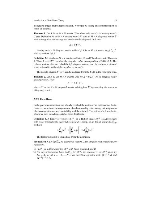 Introduction to Finite Frame Theory - Frame Research Center
