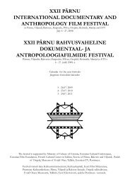 xxii pärnu international documentary and anthropology film festival ...