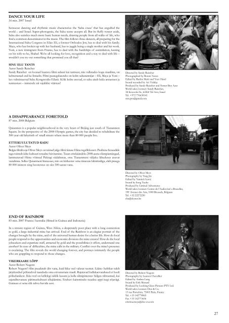 xxii pärnu international documentary and anthropology film festival ...