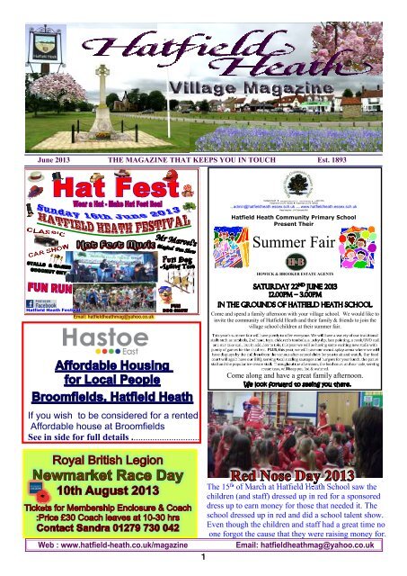 June2013 Edition - Hatfield Heath Village Magazine