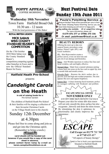 November2010 Edition - Hatfield Heath Village Magazine