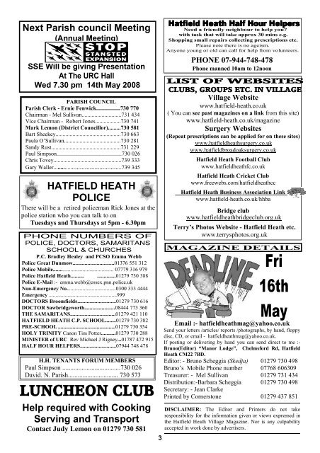 May - Mag 2008 - Hatfield Heath Village Magazine