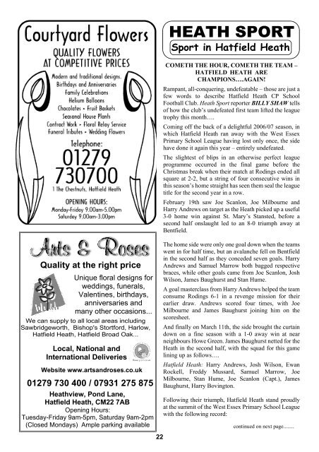 April2008 Edition - Hatfield Heath Village Magazine