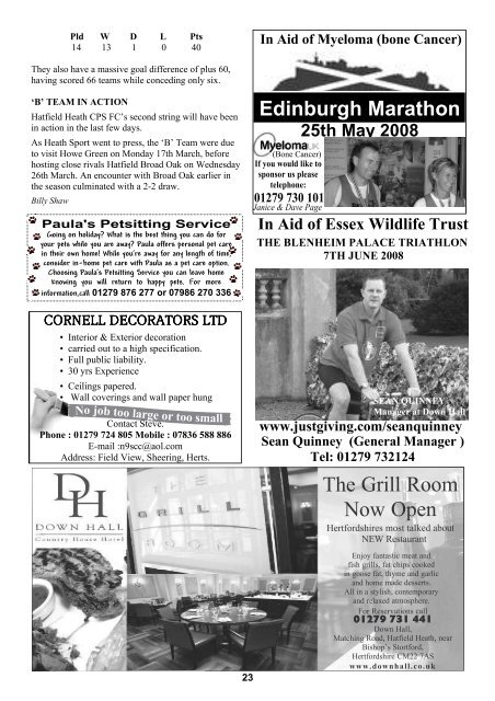 April2008 Edition - Hatfield Heath Village Magazine