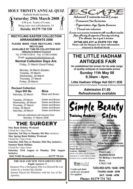 April2008 Edition - Hatfield Heath Village Magazine