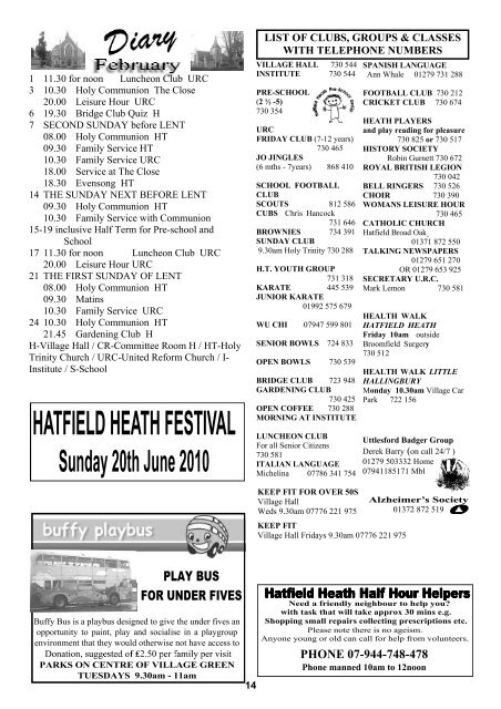 February2010 Edition - Hatfield Heath Village Magazine