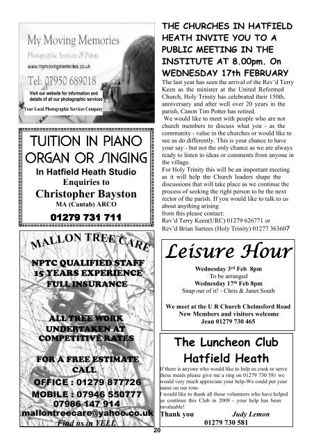 February2010 Edition - Hatfield Heath Village Magazine