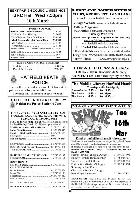 March2010 Edition - Hatfield Heath Village Magazine