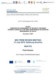 MID-TERM REVIEW MEETING 13 July 2010, Salzburg ... - CAST