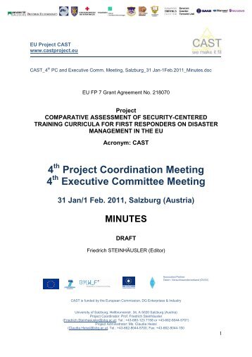 4 Project Coordination Meeting 4 Executive Committee ... - CAST