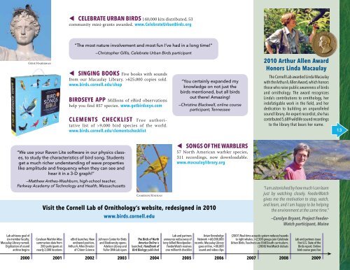 LEADING CHANGE - Cornell Lab of Ornithology - Cornell University