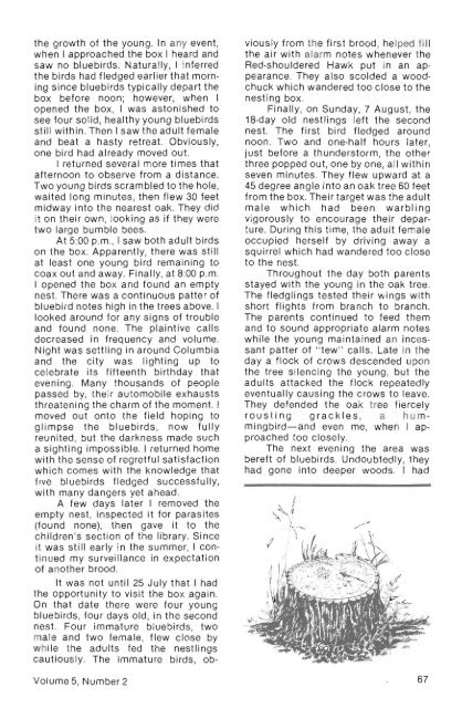 Vol. 5, No. 2; Spring 1983 - North American Bluebird Society