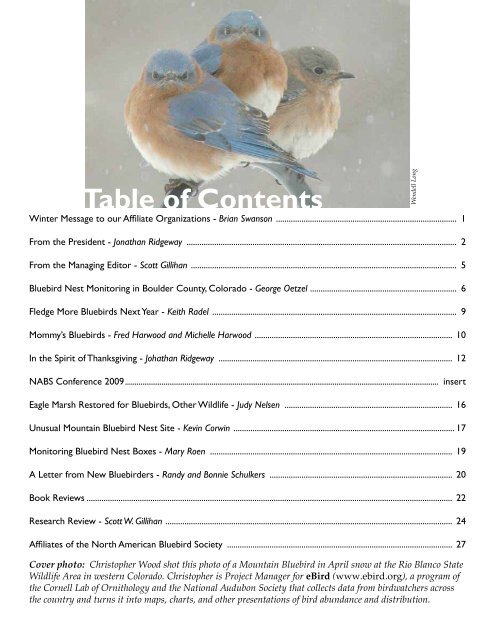 Vol. 31, No. 1 - North American Bluebird Society