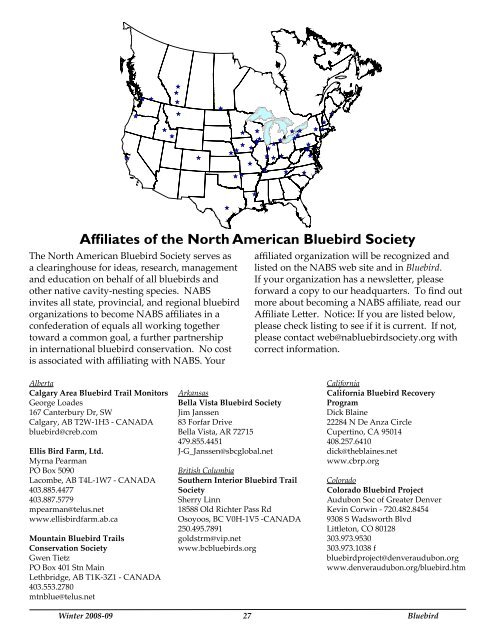 Vol. 31, No. 1 - North American Bluebird Society