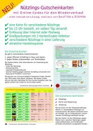 Gutscheinkartensystem zum WIederverkauf - SAUTTER & STEPPER ...