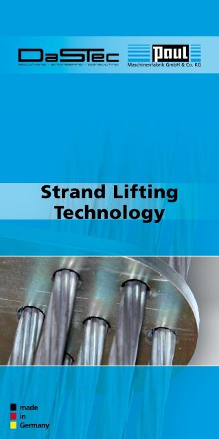 Strand Lifting Technology - PAUL Maschinenfabrik GmbH & Co. KG