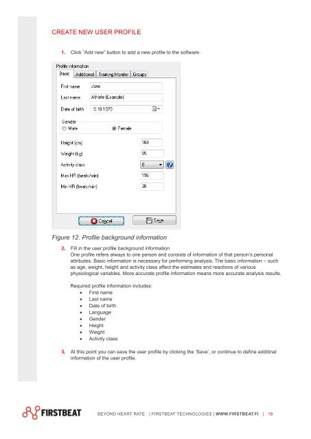 Firstbeat SPORTS 4.2 Technical manual - Firstbeat Technologies