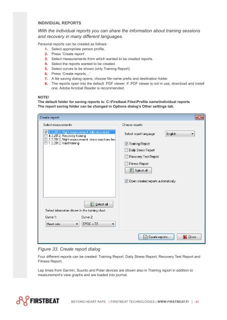 Firstbeat SPORTS 4.2 Technical manual - Firstbeat Technologies