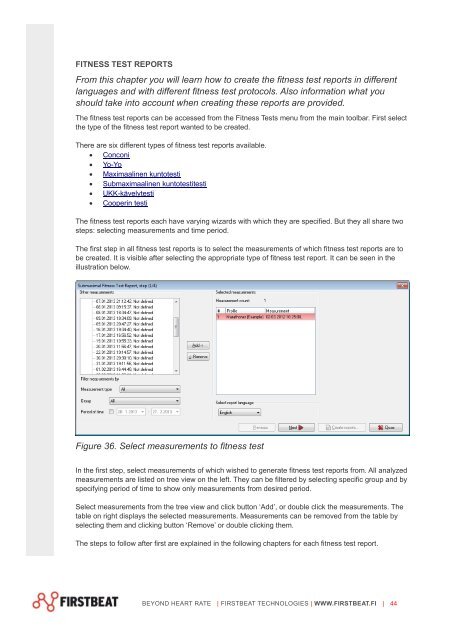 Firstbeat SPORTS 4.2 Technical manual - Firstbeat Technologies