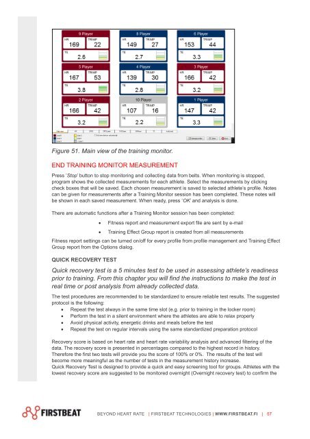 Firstbeat SPORTS 4.2 Technical manual - Firstbeat Technologies