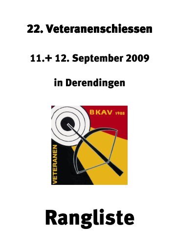 Rangliste BKAV-Veteranenschiessen 2009