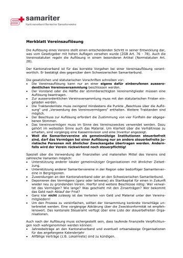 Merkblatt VereinsauflÃ¶sung - beim Kantonalverband Bernischer ...