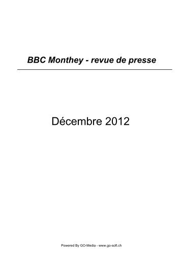 DÃ©cembre 2012 - BBC Monthey