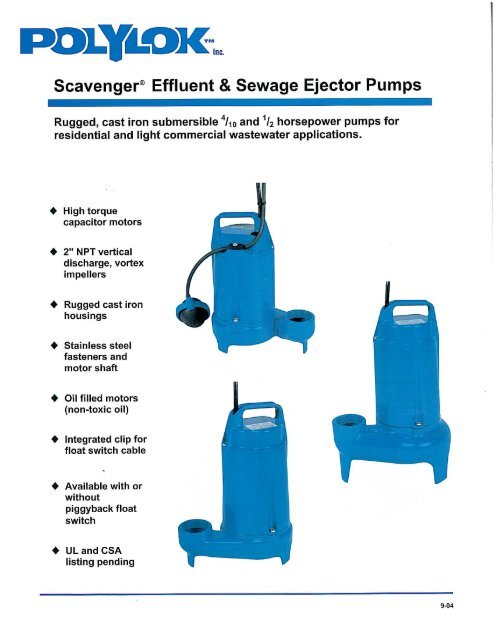 Pump performance curves - Polylok