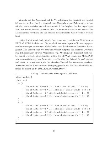 Entwicklung und Implementierung von Heuristiken zur optimierten ...