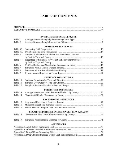 statistical summary of adult felony sentencing - Washington State ...