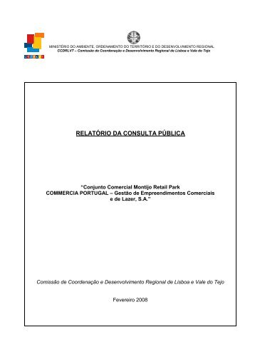 RELATÃRIO DA CONSULTA PÃBLICA - CCDR-LVT