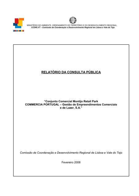 RELATÃRIO DA CONSULTA PÃBLICA - CCDR-LVT