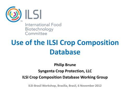 Use of the ILSI Crop Composition Database - International Life ...