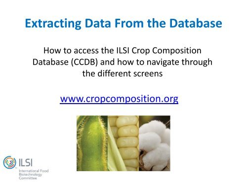 Use of the ILSI Crop Composition Database - International Life ...