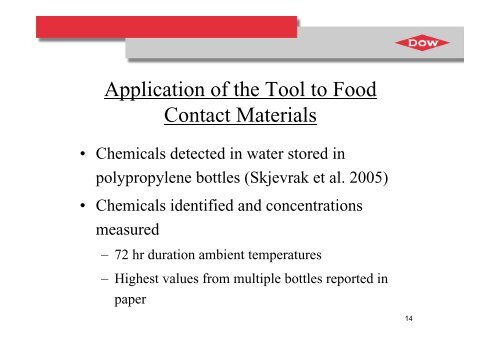 Development of a New Tool for Modelling Potential Risks from Food ...