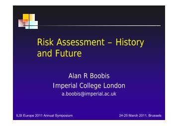 Risk Assessment – History and Future