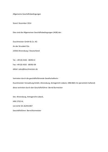 AGB als PDF - Duschmeister.de