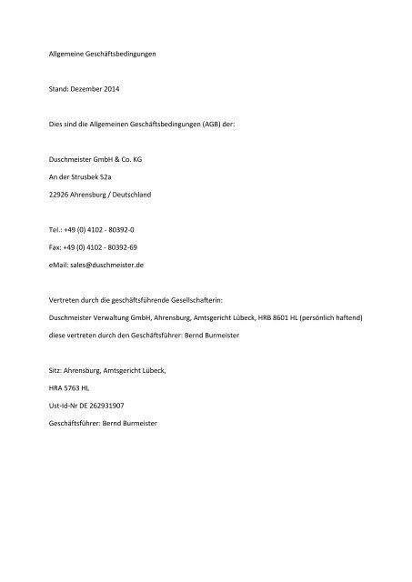 AGB als PDF - Duschmeister.de