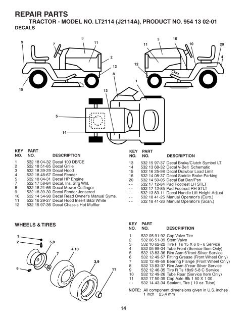 repair parts - Jonsered