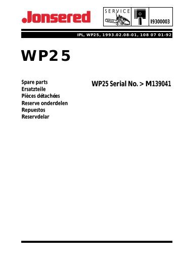 IPL, WP25, 1993-02, Water Pump - Jonsered