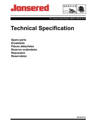 IPL, Technical Specification 2008, Trimmers, Brush ... - Jonsered