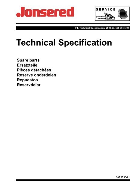 IPL, Technical Specification 2008, Trimmers, Brush ... - Jonsered