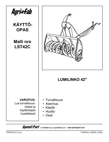 OM, LST42 C, 5449218-01, 2008-09, Snow Thrower - Husqvarna