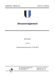 Strassenreglement - Gemeinde Oberkulm