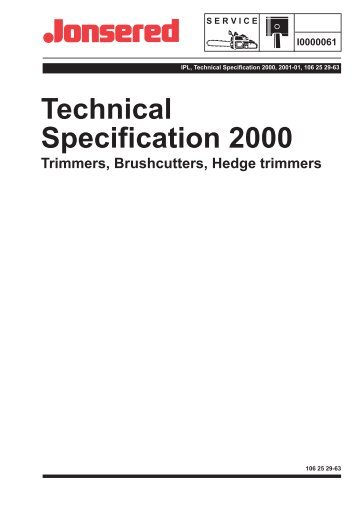 IPL, Technical Specification 2000, Trimmers, Brushs ... - Jonsered