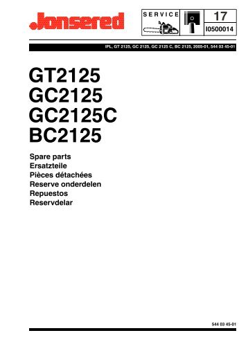 IPL, GT2125, GC2125, GC2125 C, BC2125, 2005-01 ... - Jonsered