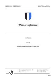 Wasserreglement - Gemeinde Oberkulm